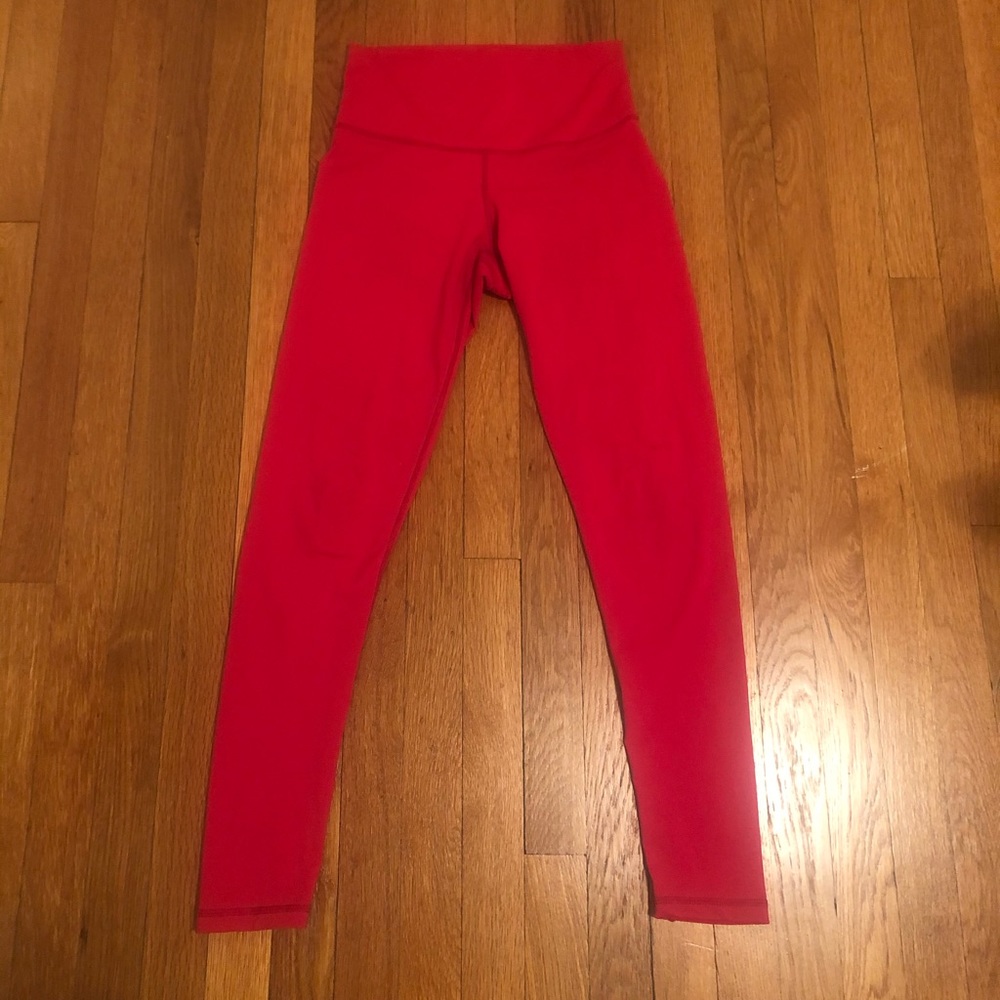 Red full length DYI leggings size MEDIUM